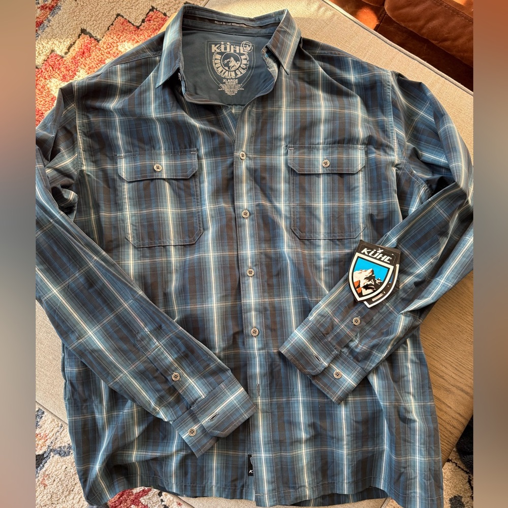 KUHL Men's Response Button Down in Blue Mirage